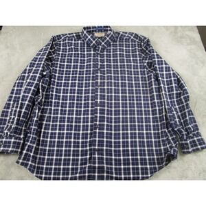 Duluth Trading Shirt Mens XXL Blue Plaid Magna Ready Long Sleeve